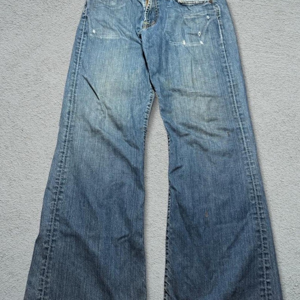 Lucky Brand Vintage Lucky Dungaree Low Rise Blue Jeans USA Made Size 33